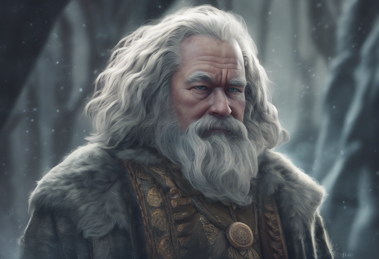 A realistic photo of character Lord Boreal, a scene in His Dark Materials by Philip Pullman book. Lord Boreal returns as the secondary antagonist under the pseudonym Sir Charles Latrom