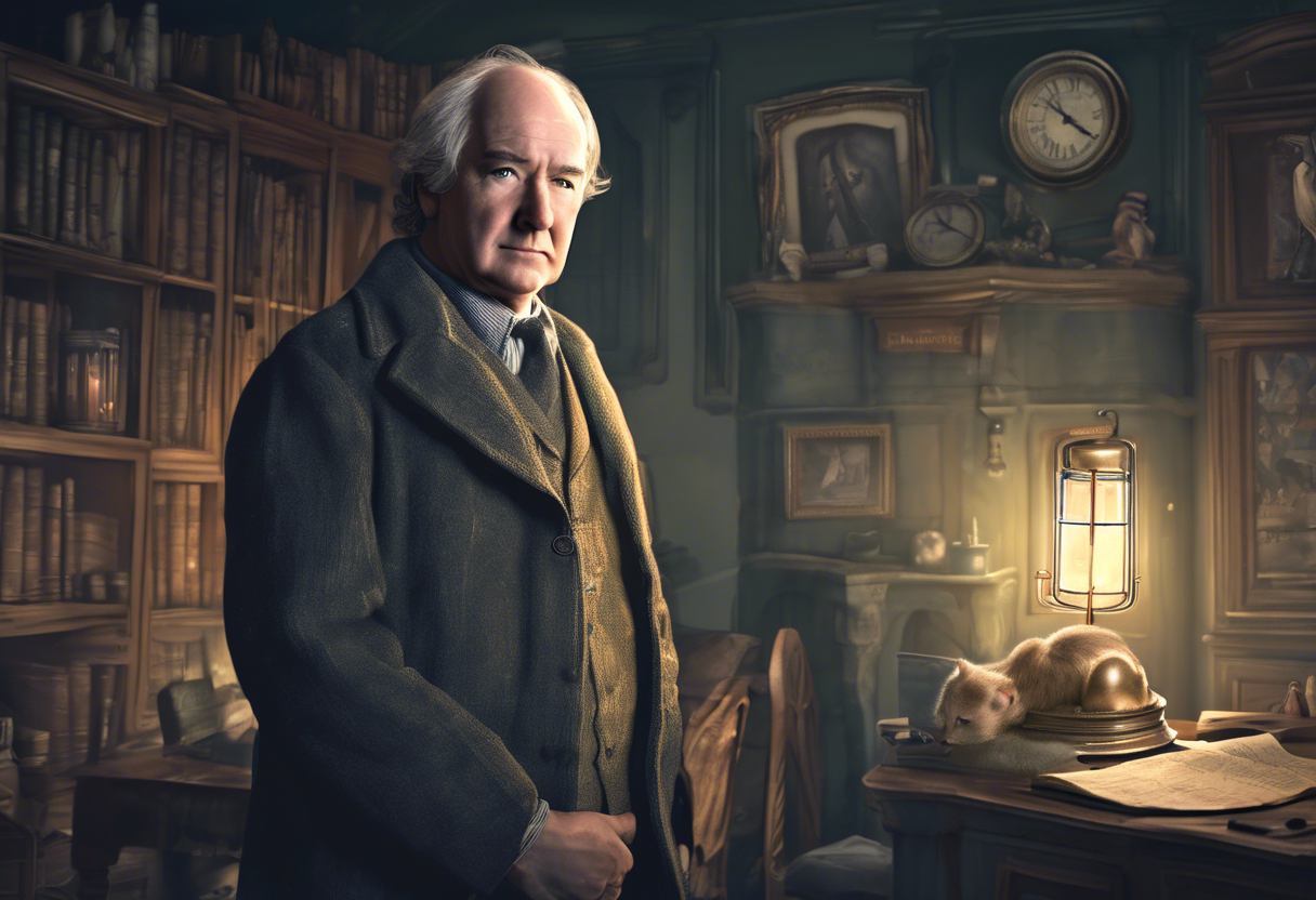 A realistic photo of a scene in His Dark Materials by Philip Pullman book with the character Roger Parslow in it.