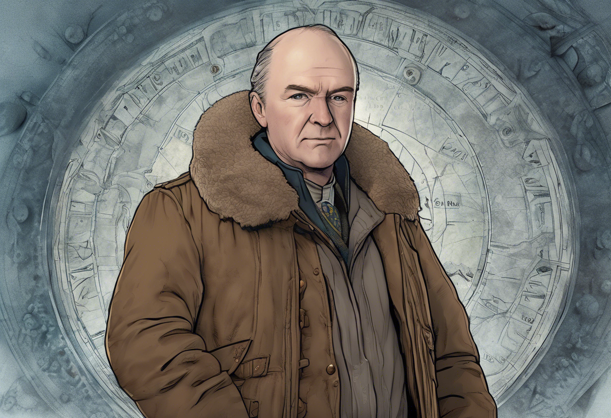 A high-resolution photo of the character John Faa from His Dark Materials by Philip Pullman book. John Faa, often referred to as Lord Faa, is a pivotal character in Philip Pullman's acclaimed trilogy, His Dark Materials